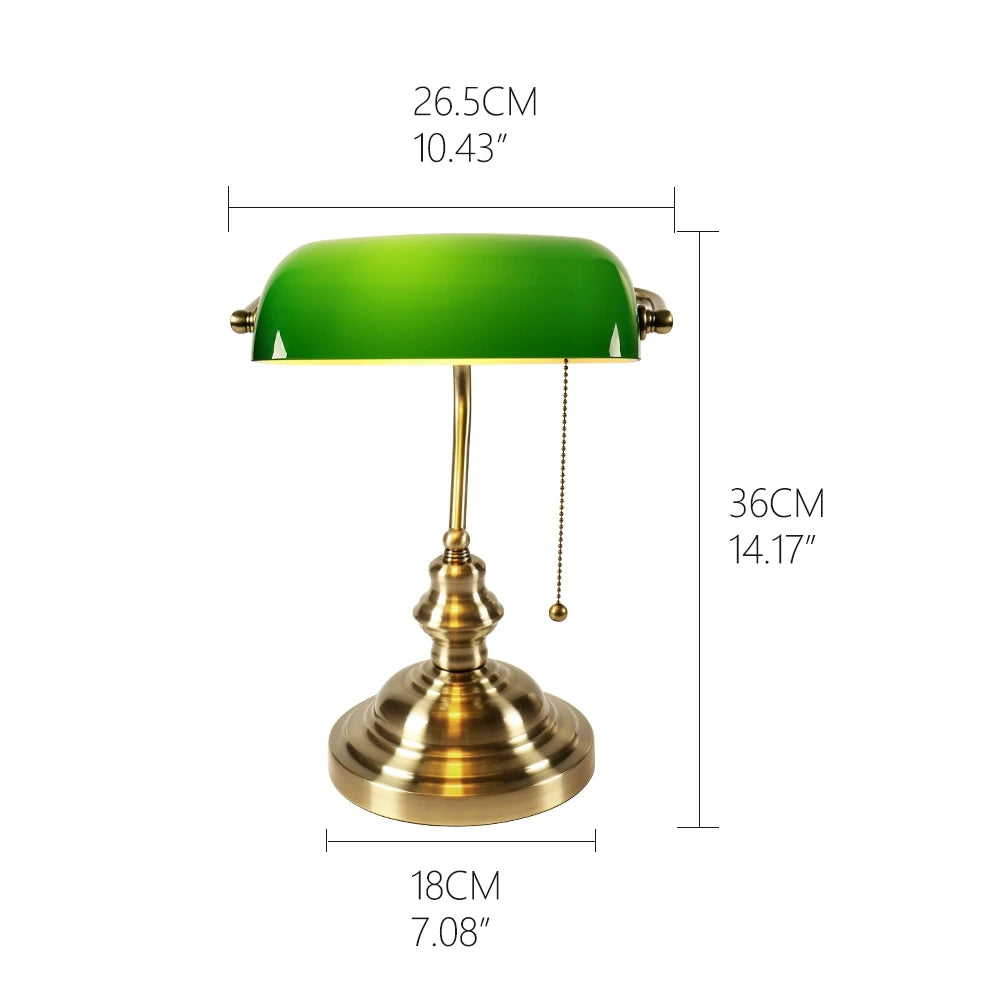 Classical E27 banker table lamp