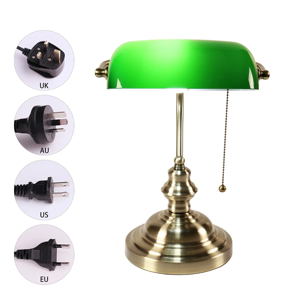 Classical E27 banker table lamp
