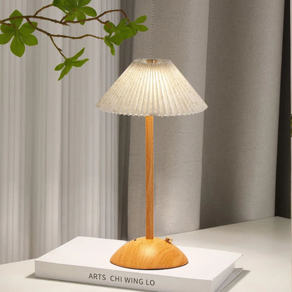 Portable LED small Desk Lamp Wood Base