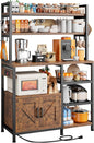 Bakers Rack with 6-Tier Microwave Stand with Storage Cabinet