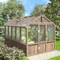 6x12FT Outdoor, Wooden Greenhouse with Cedar Frame