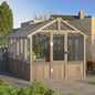 6x12FT Outdoor, Wooden Greenhouse with Cedar Frame
