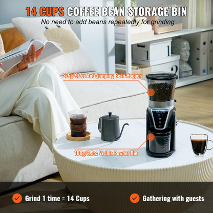 Electric coffee bean grinder