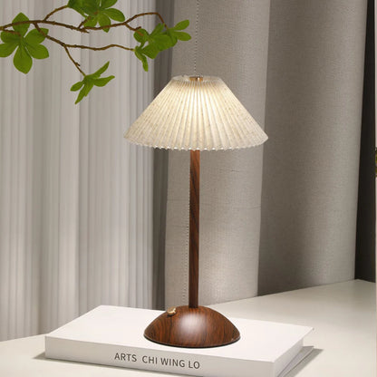 Portable LED small Desk Lamp Wood Base