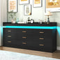 Modern 9 Drawer Dresser with LED Lights