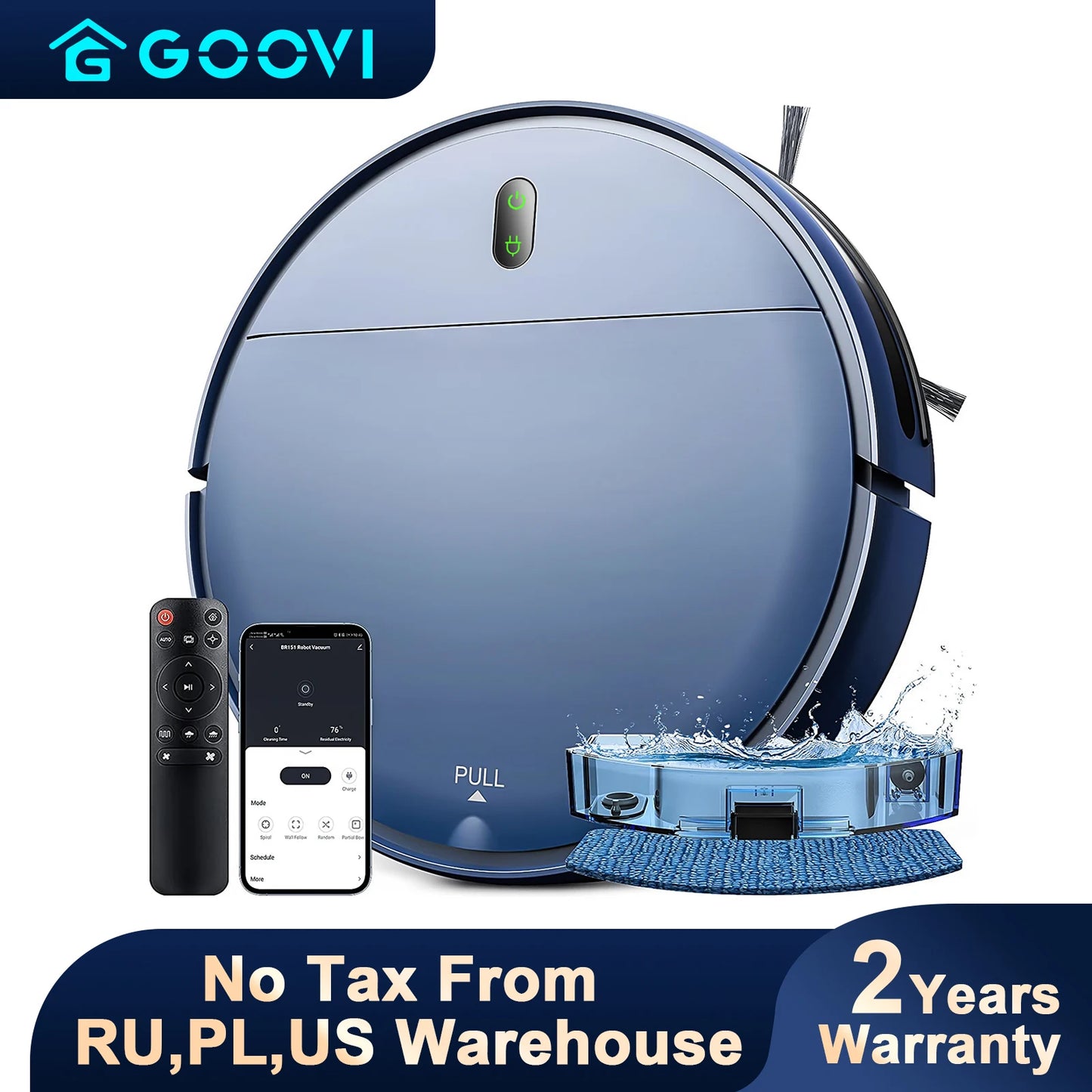 GOOVI BR151 Robot Vacuum Cleaner 6000Pa Strong Suction