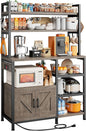 Bakers Rack with 6-Tier Microwave Stand with Storage Cabinet