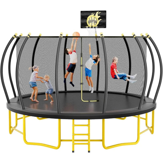 16FT Trampoline with Basketball hoop