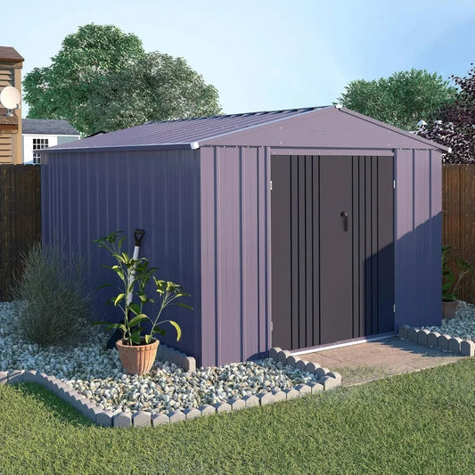 8x10 FT Metal Outdoor Storage Shed
