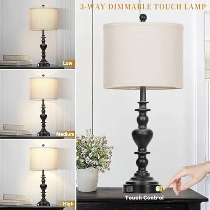 27in Farmhouse Vintage Lamps Set of 2