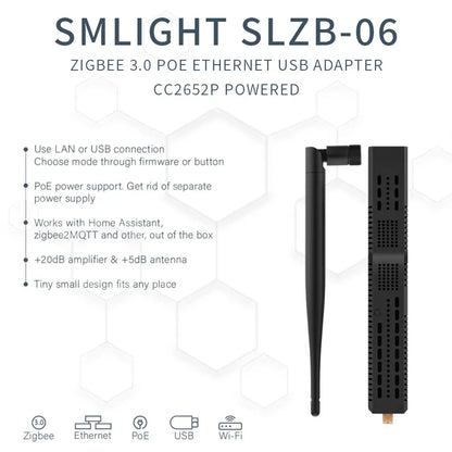 SMLIGHT SLZB-06/M/P7 Zigbee 3.0 to Ethernet,USB,and WiFi gateway