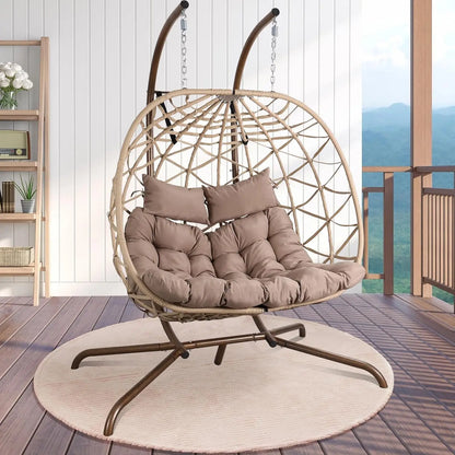 Two person Outdoor Egg Swing Chair with Stand.