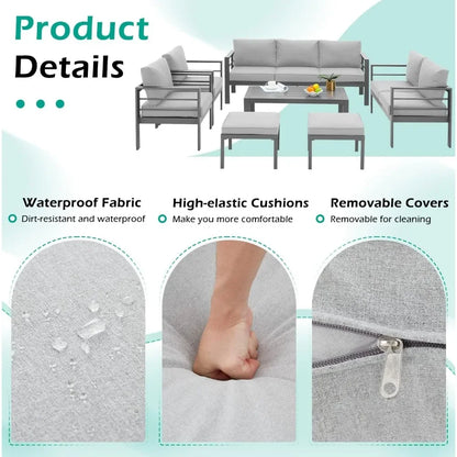 seven pieces Modern Outdoor Patio Furniture