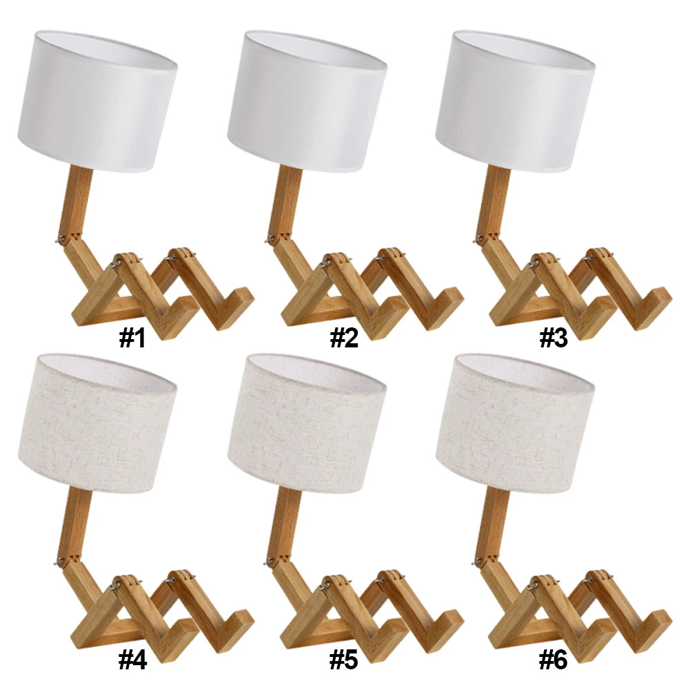 Cute Desk Lamp with Wood Base